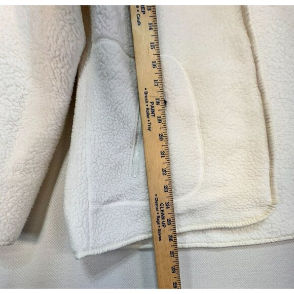 T By Talbots Womens Fleece Zip-Up Jacket Pockets Size M Ivory - Picture 6 of 11